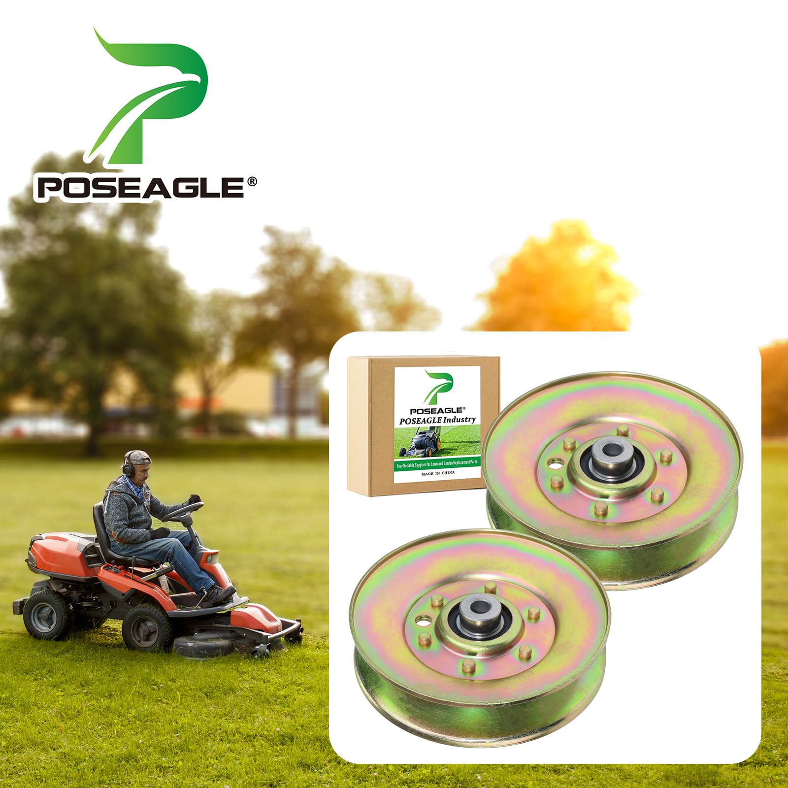 POSEAGLE primer plano de la polea mostrando mecanizado preciso y durabilidad