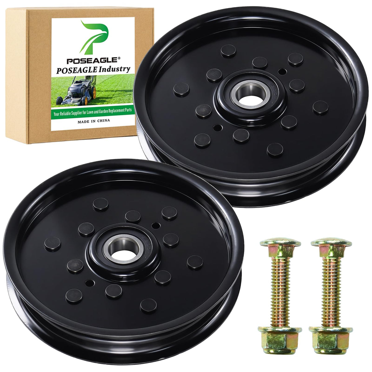 POSEAGLE polea AUC16698 vista frontal, ajuste preciso para John Deere