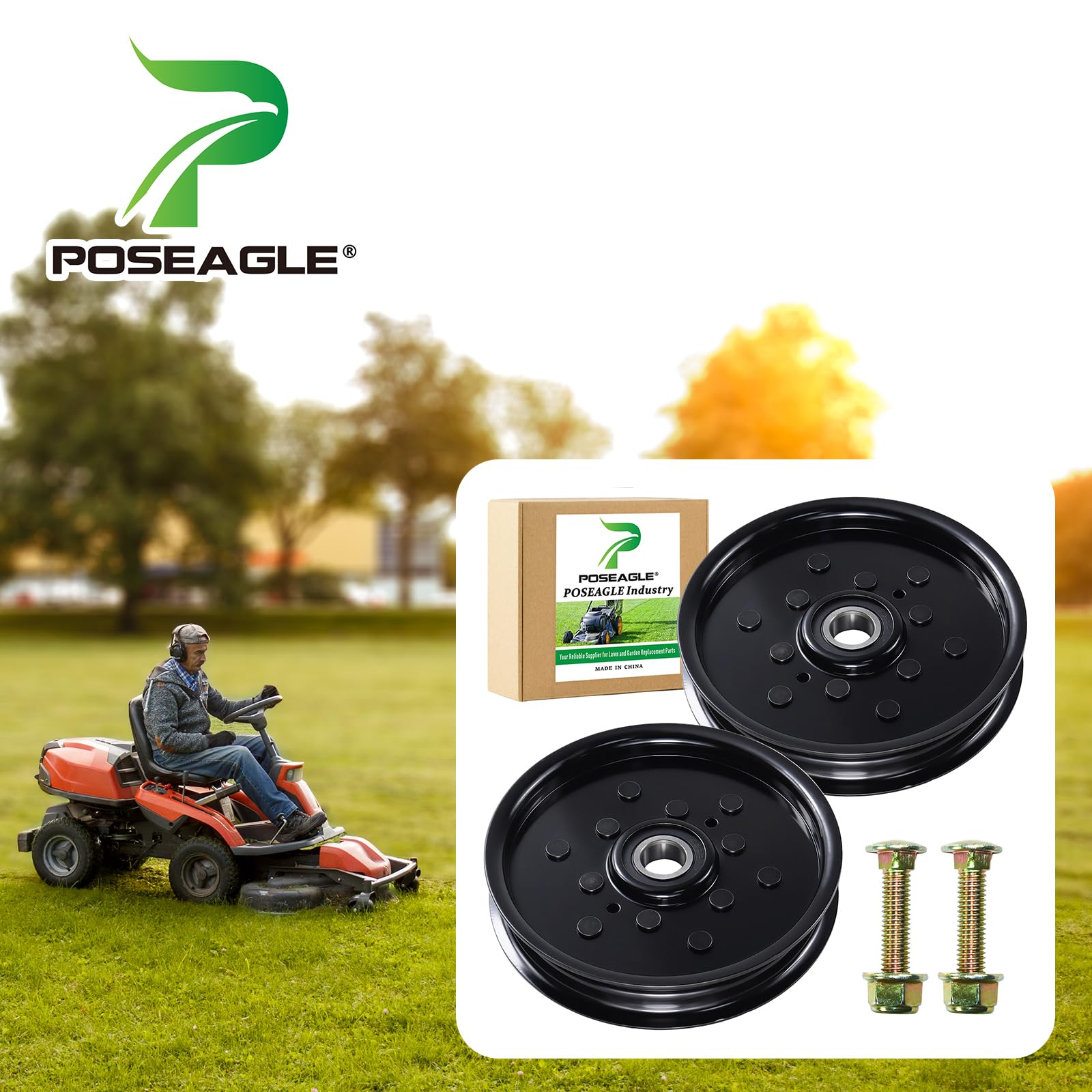 POSEAGLE polea detalle superficie mecanizada, reduce vibraciones