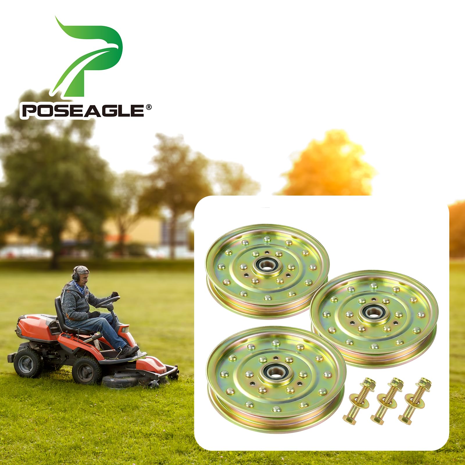 POSEAGLE polea detalle de superficie pulida, reduce fricción y desgaste