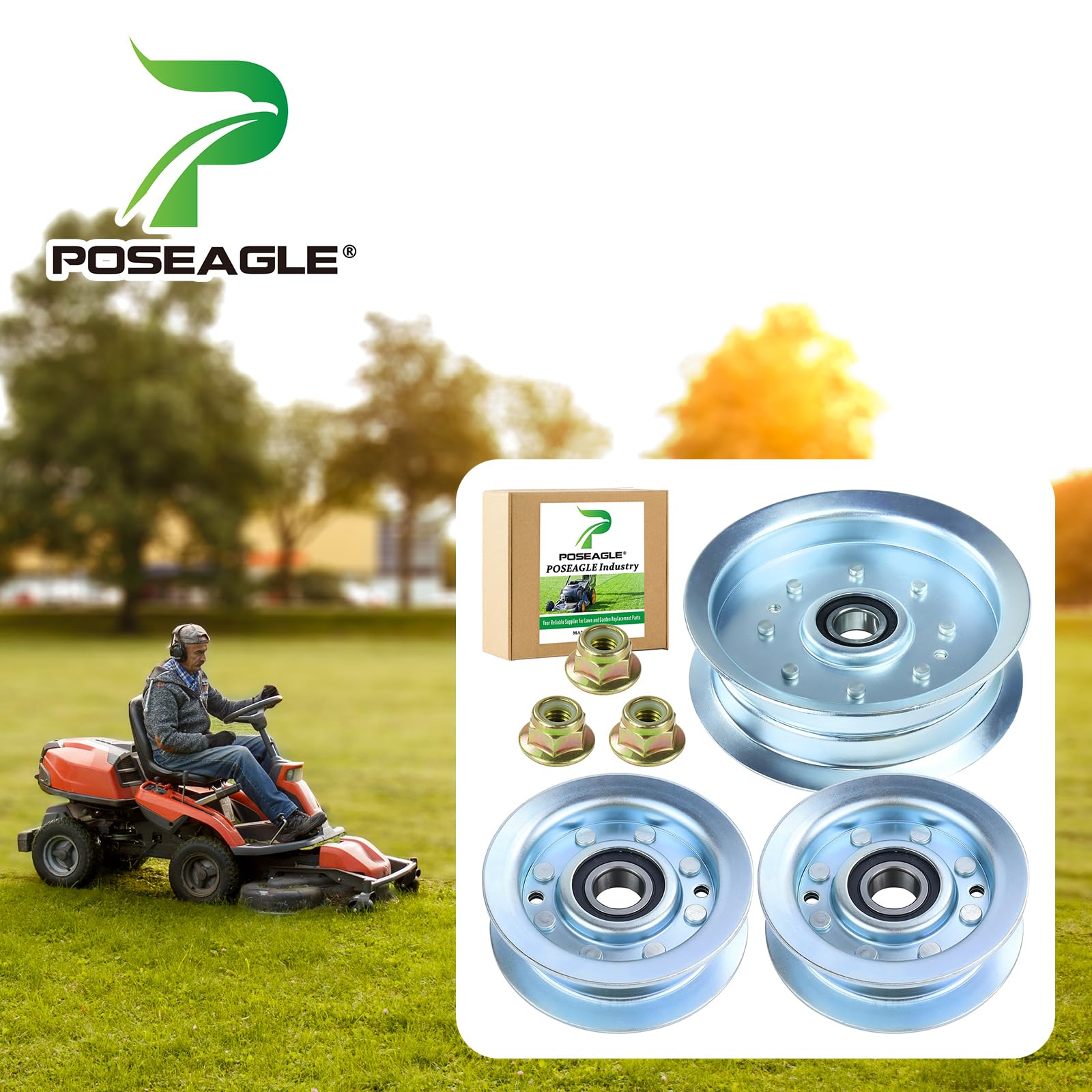 POSEAGLE polea GY22172 primer plano mostrando dimensiones y beneficio