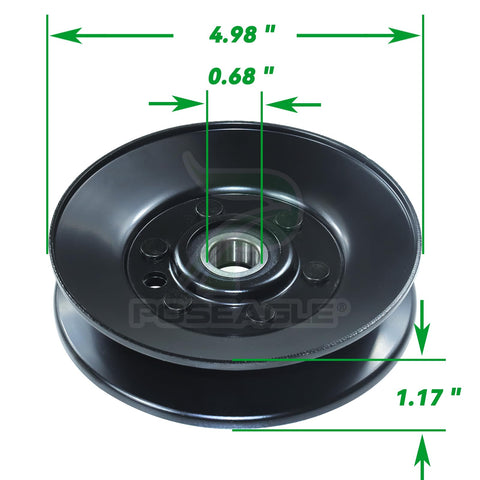POSEAGLE polea idler detalle del borde y dimensiones para ajuste seguro