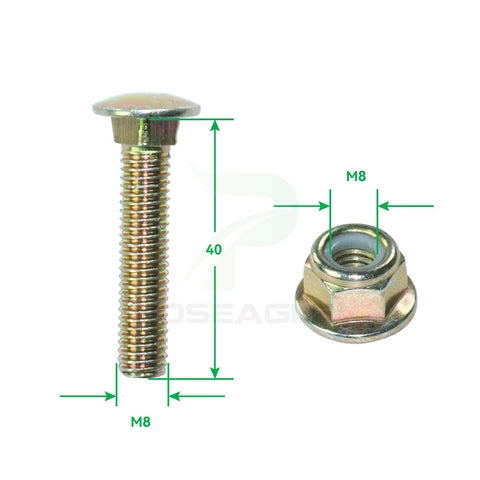 POSEAGLE kit con perno M8x40 y tuerca flangeada M8 para instalación completa