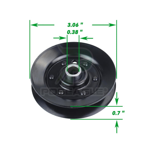 POSEAGLE vista con medidas OD 3.06" ID 0.38" altura 0.7", especificación exacta