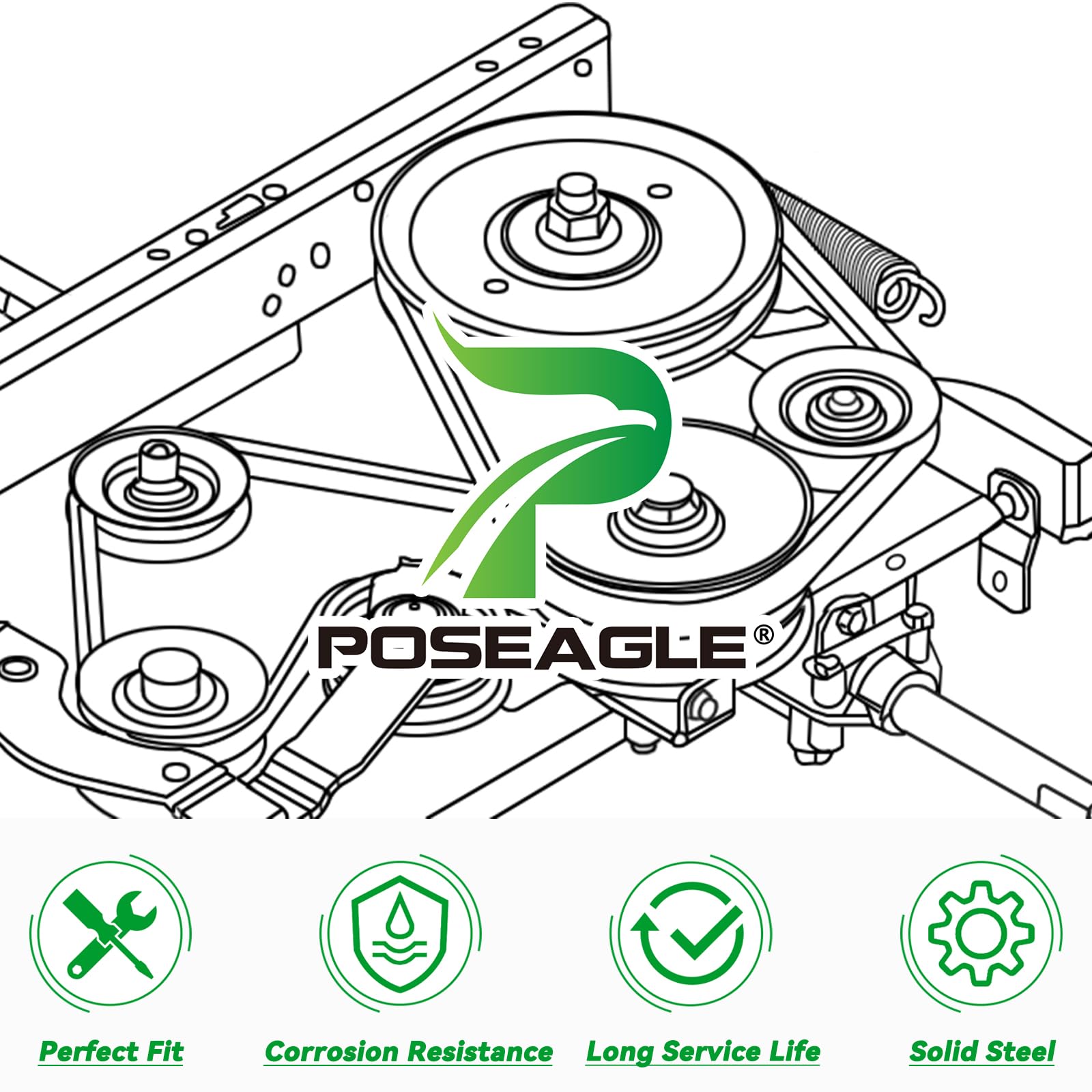 POSEAGLE polea tensora caja de producto lista para taller o bricolaje
