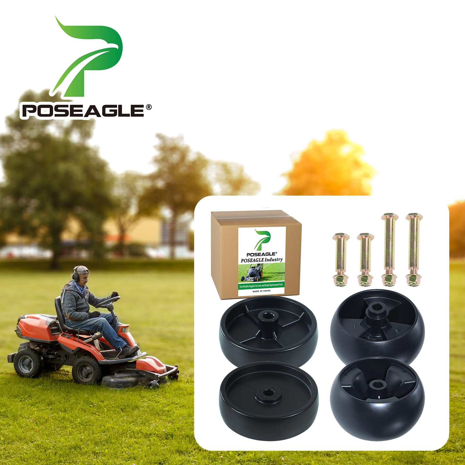 POSEAGLE rueda 734-0973 frontal, diseño compacto para soporte estable de cubierta