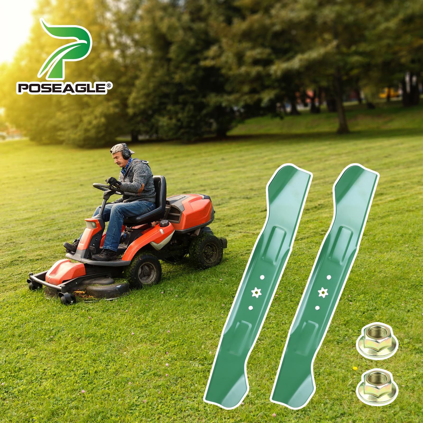 POSEAGLE set completo con dos cuchillas y tuercas en distribución clara