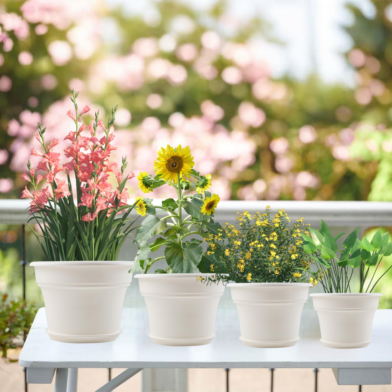 Pottiffe maceta en terraza mejorando la estética del jardín