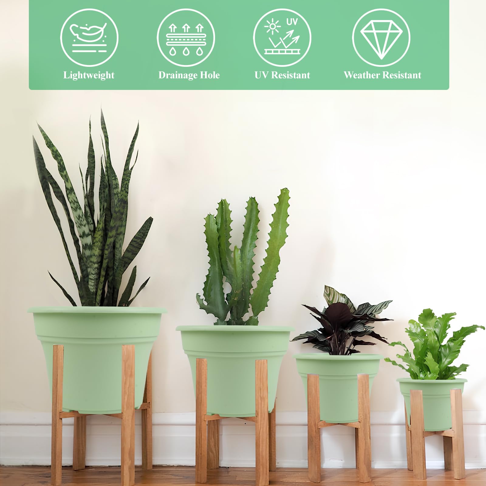 Pottiffe maceta en estantería interior optimizando espacio y decoración