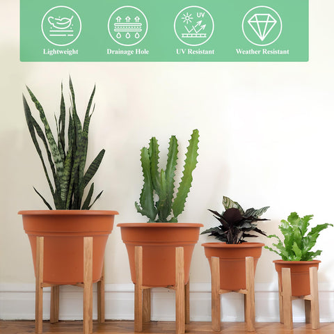 Pottiffe maceta en uso en interior con planta decorativa y fácil manejo