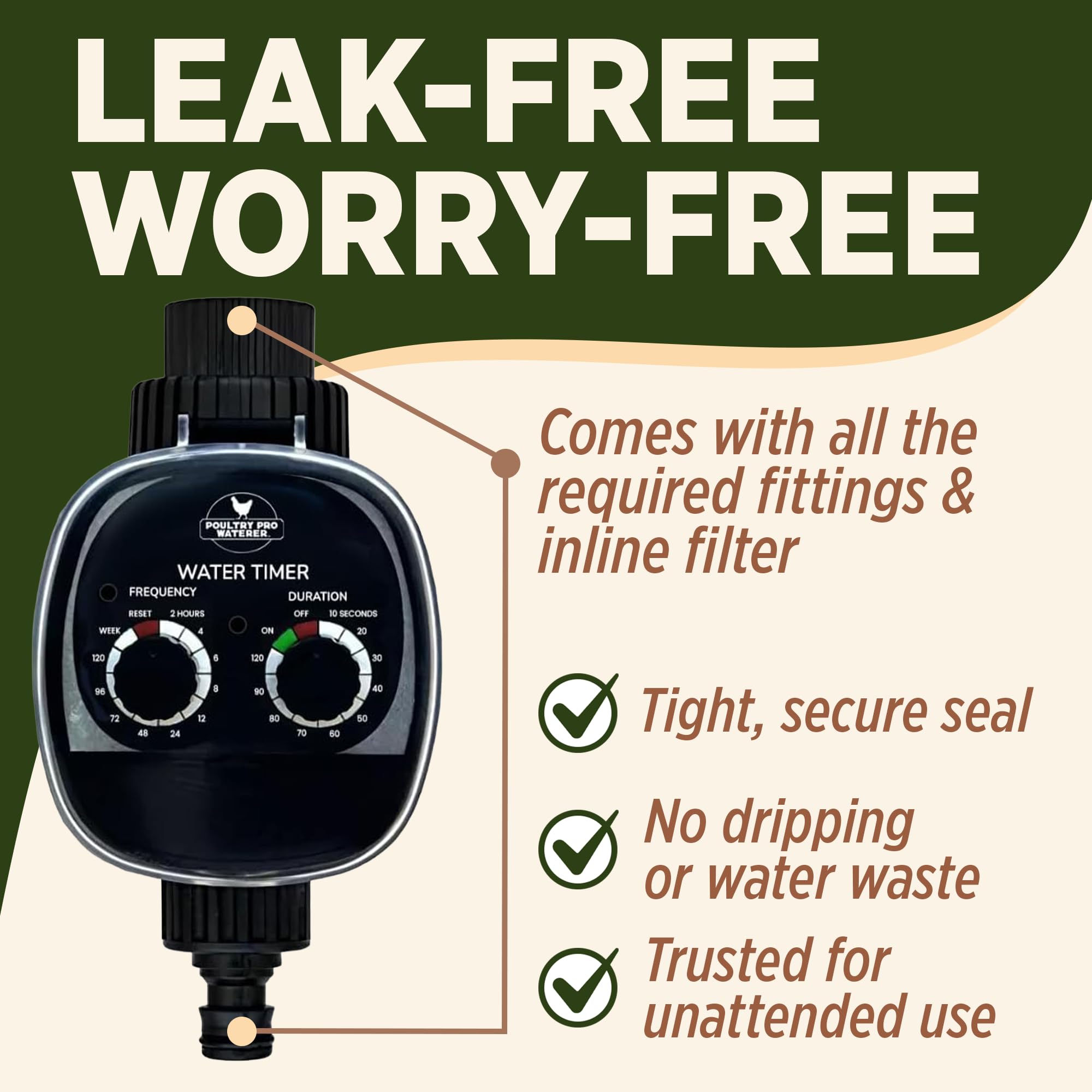 Poultry Pro Feeder tapa protectora abatible protegiendo controles en exteriores