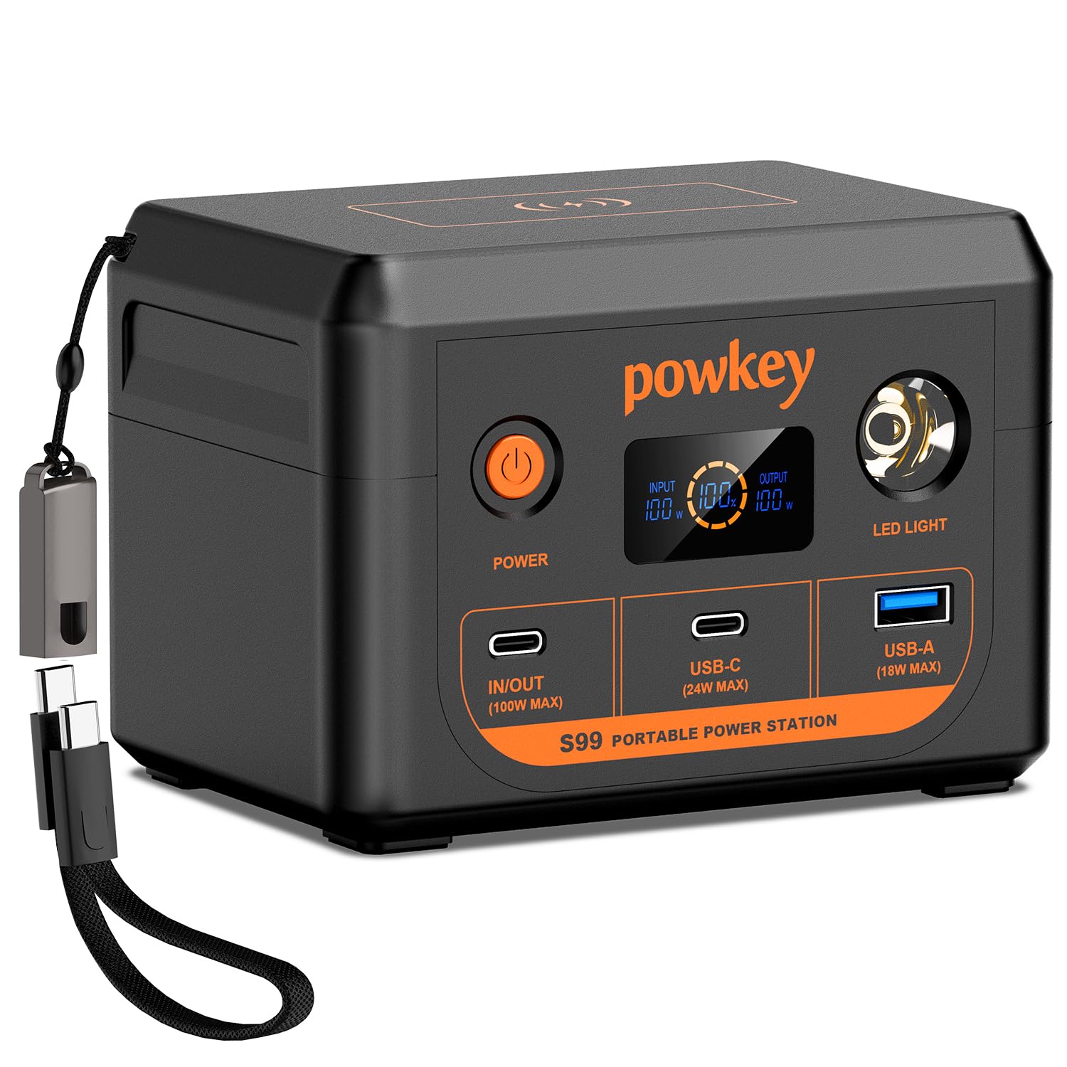 powkey alimentando dispositivos en un campamento, práctico para exteriores