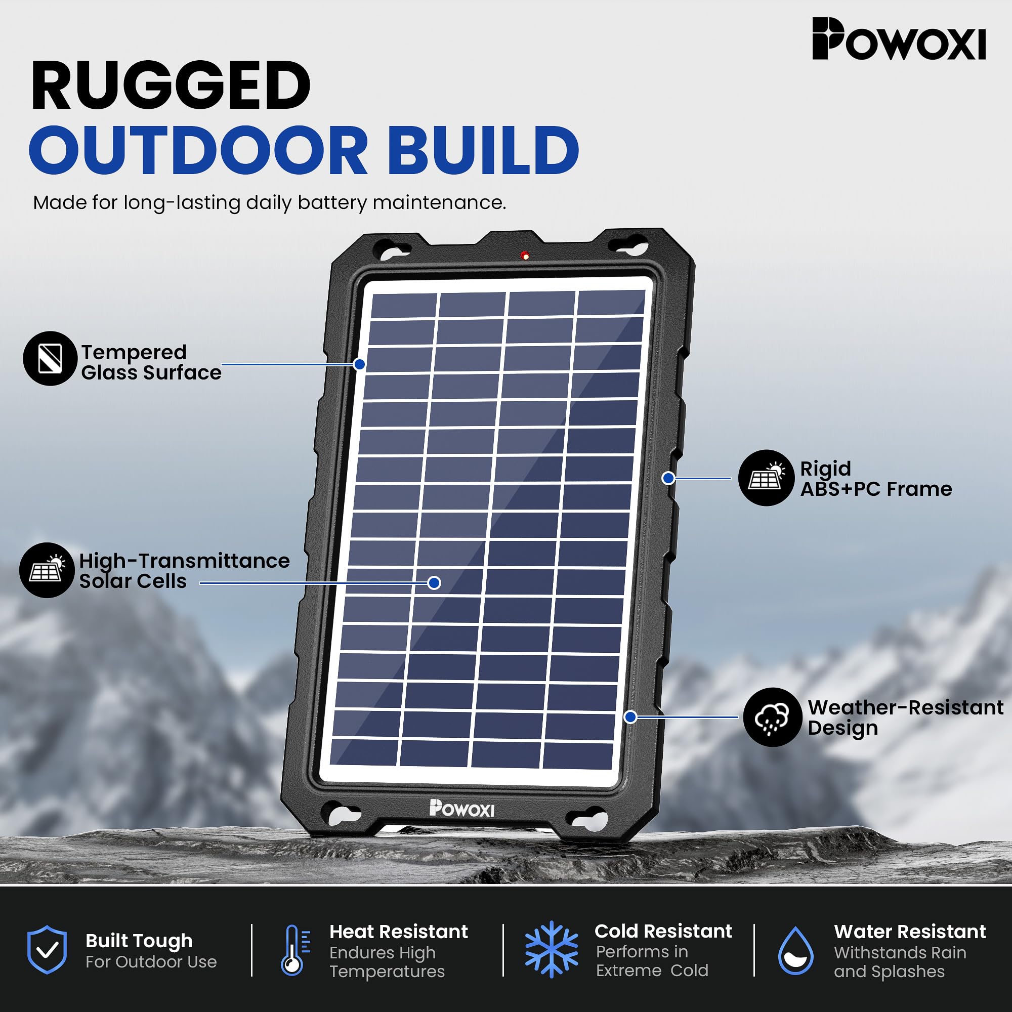 POWOXI pinzas conectadas a batería demostrando instalación rápida y segura