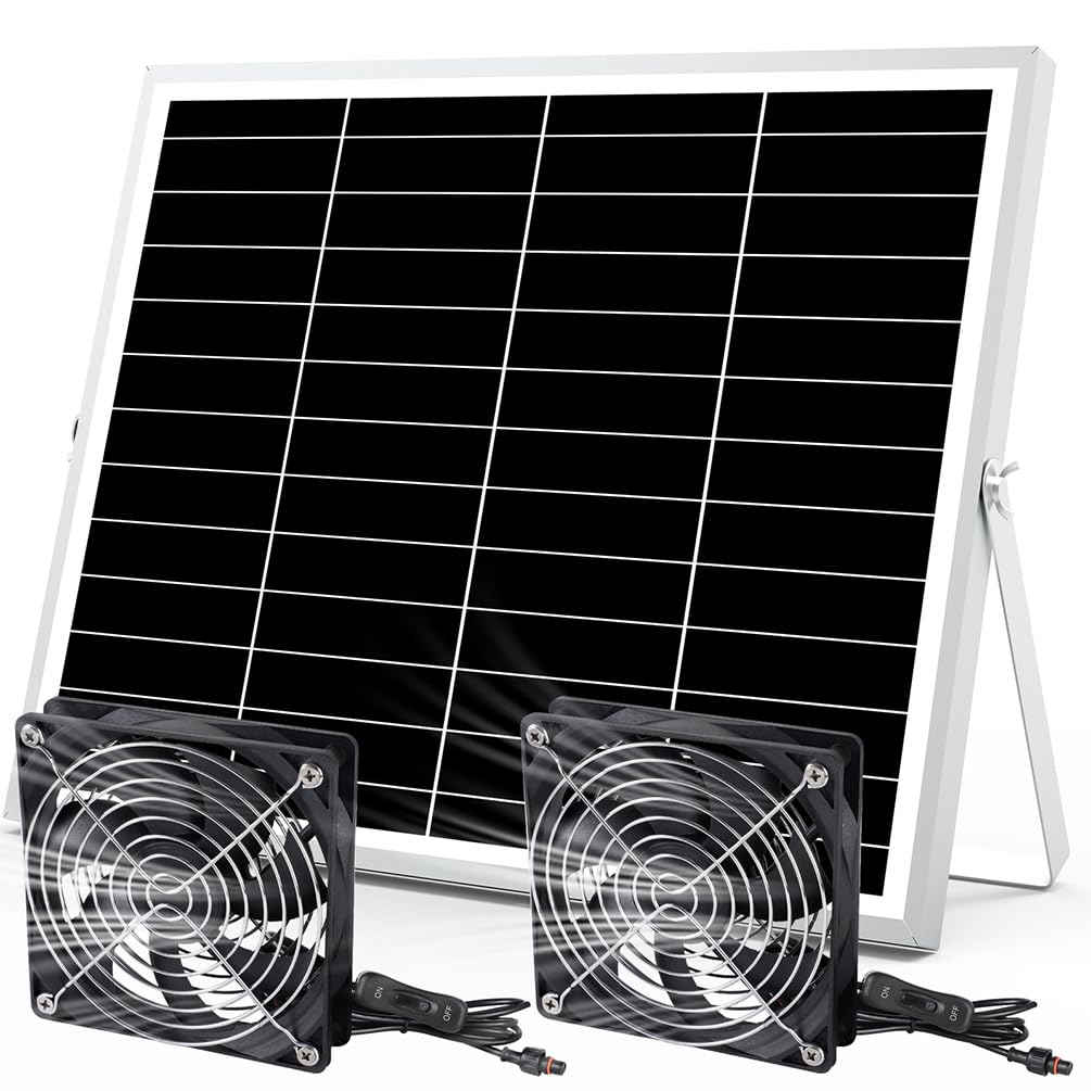 pqins ventilador solar frontal mostrando panel y carcasa, ventilación inmediata