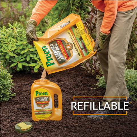 Preen etiqueta con instrucciones y lista de plantas compatibles para seguridad