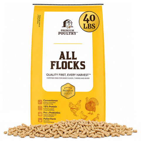 Premium Poultry frente del saco mostrando marca y beneficio nutricional
