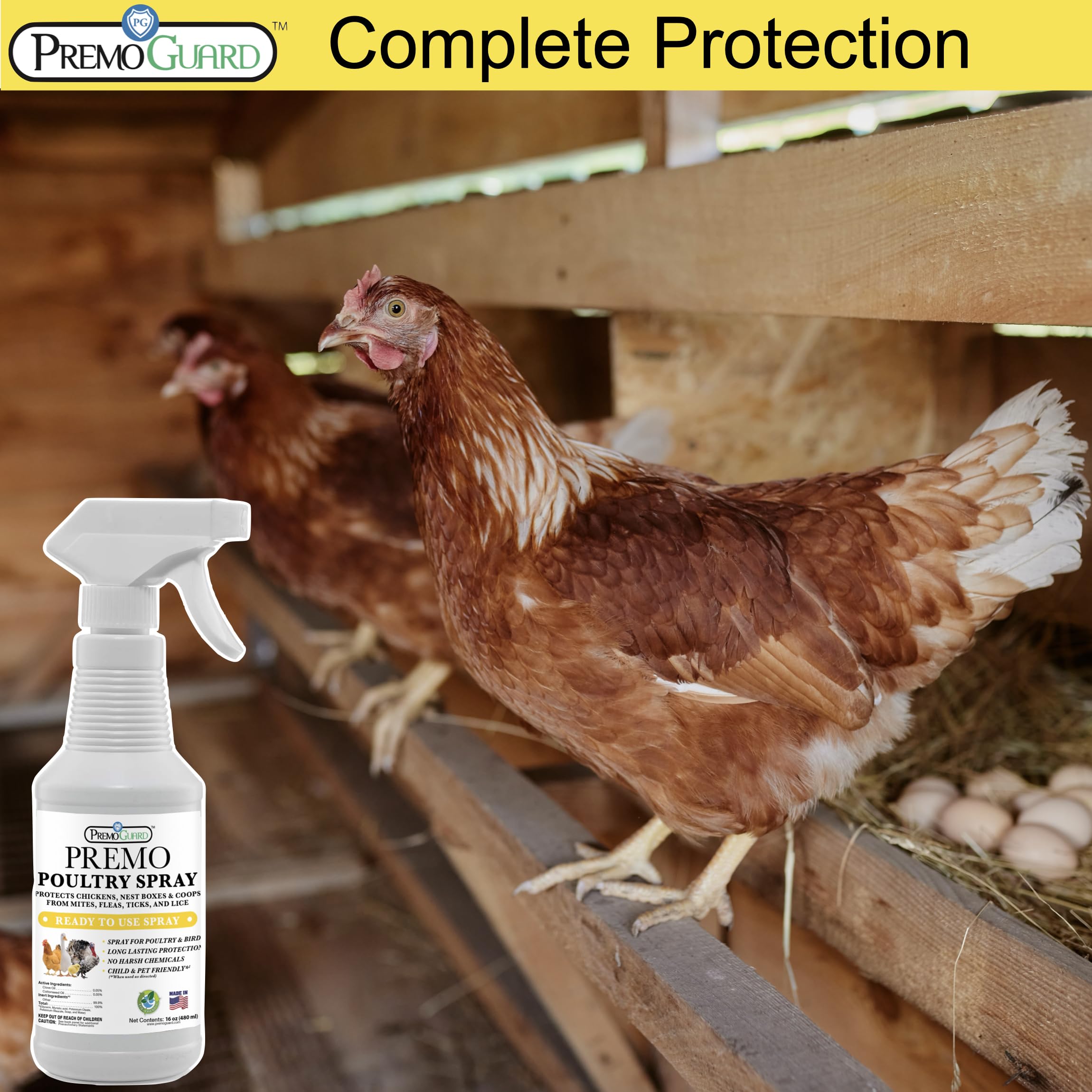 Premo Guard etiqueta con ingredientes naturales y certificaciones visibles