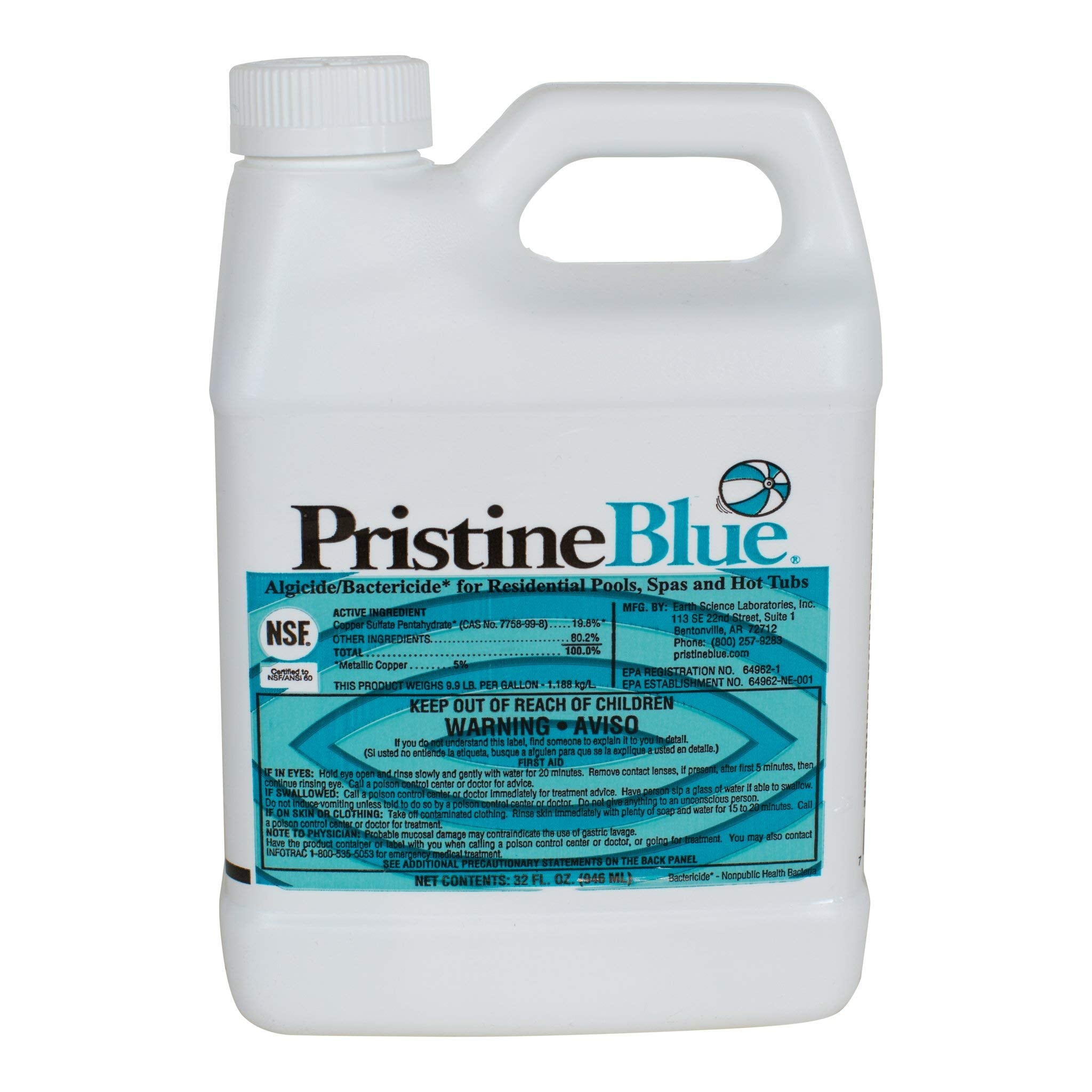 Pristine Blue envase frontal mostrando etiqueta y uso claro