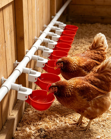 psarnuk escena exterior en gallinero mostrando integración estética