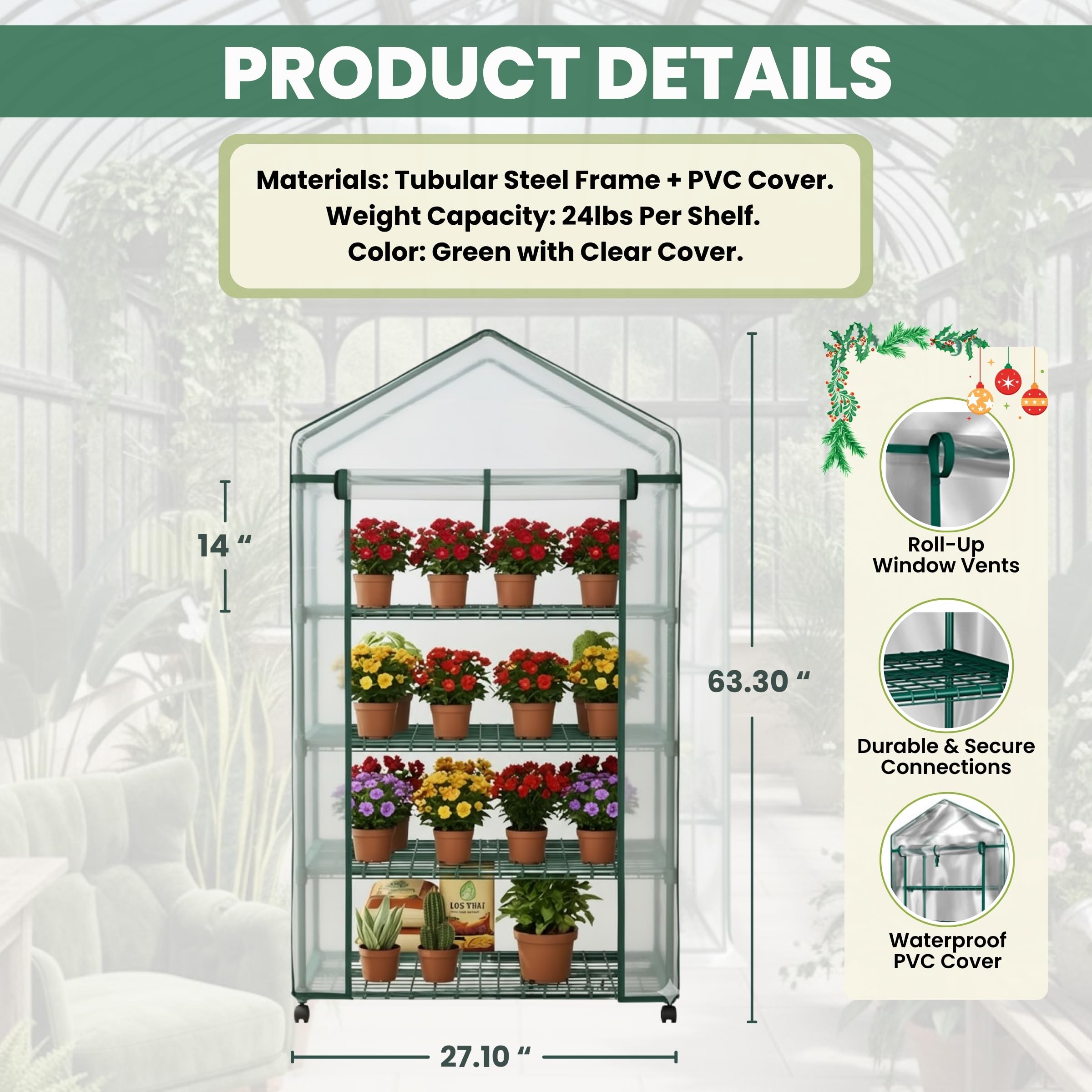 Pure Garden ensamblaje sin herramientas ilustrado para montaje rápido y sencillo