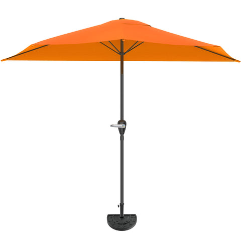 Pure Garden vista frontal del parasol terracota ofreciendo sombra en balcón