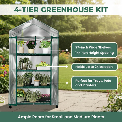 Pure Garden ruedas con freno que permiten mover y fijar el invernadero fácilmente