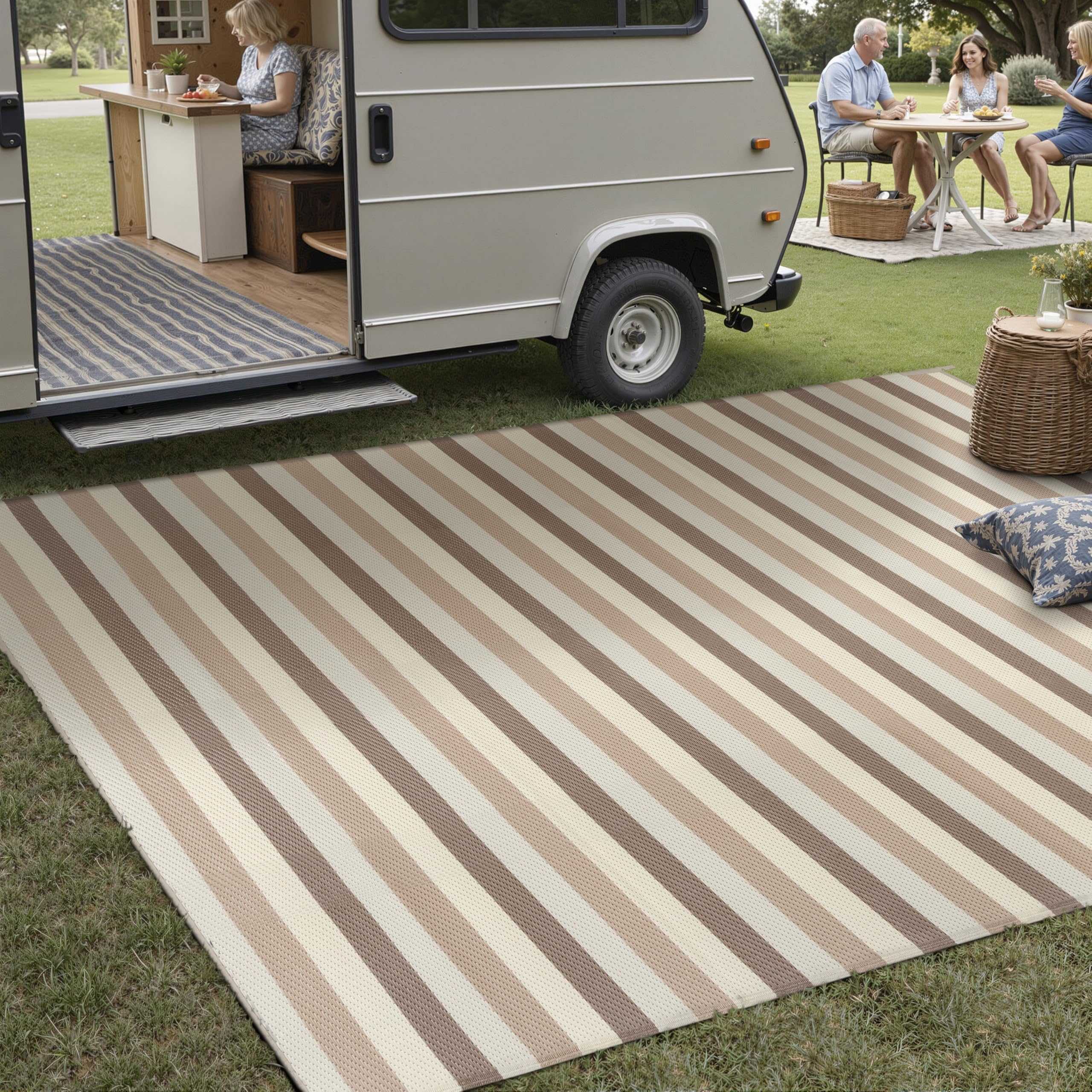 PureCozy alfombra plegada, fácil de transportar y almacenar