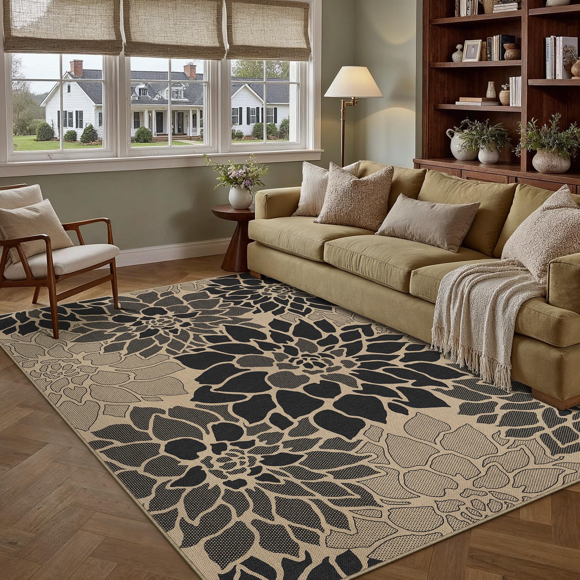 PureCozy alfombra en salón decorado, mejora estética interior