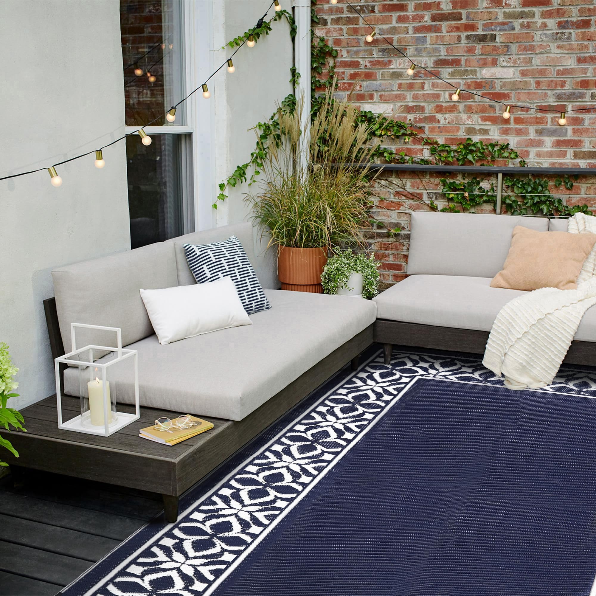 PureCozy alfombra en terraza con muebles, mejora el área social
