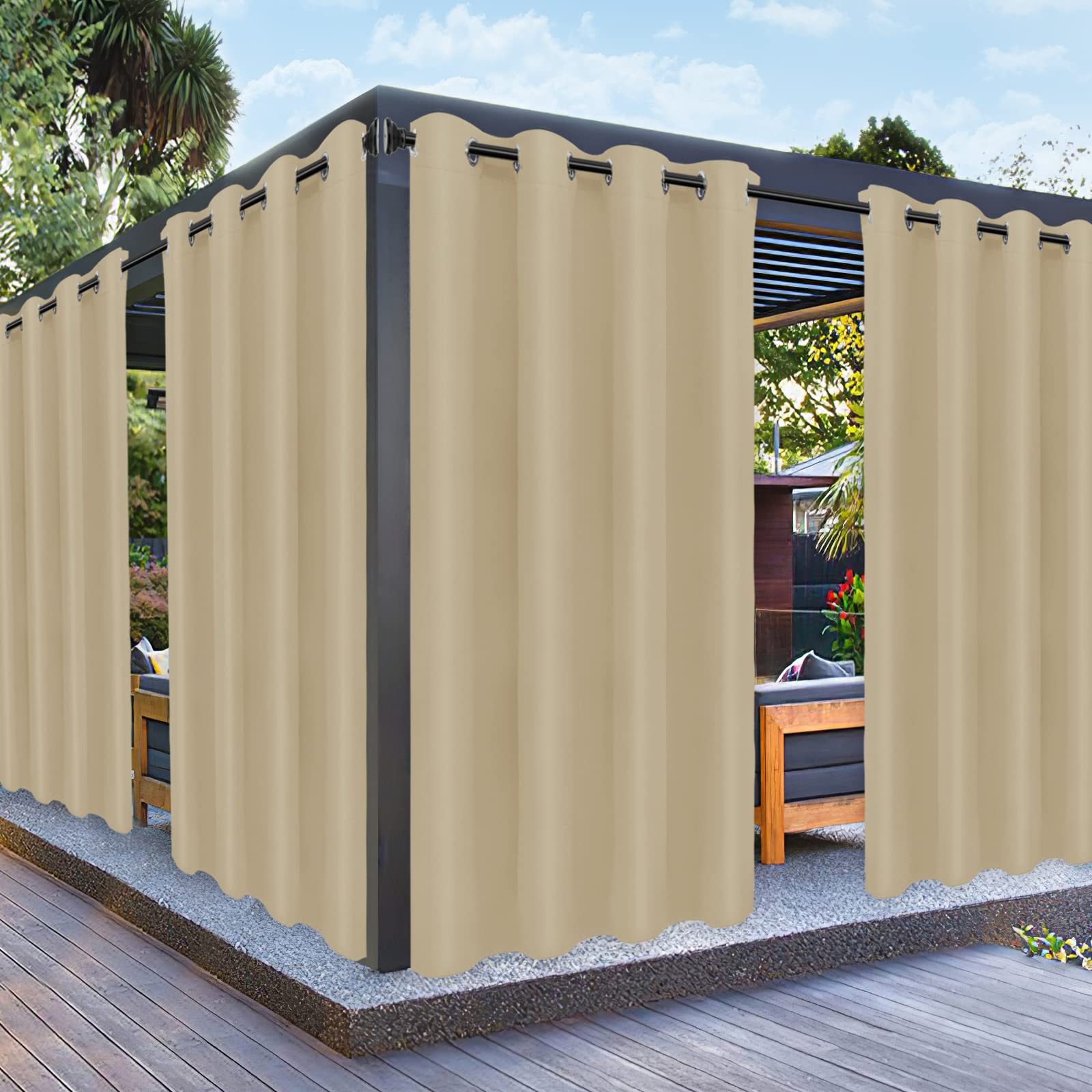 PureFit cortina exterior frontal mostrando cobertura y acabado resistente
