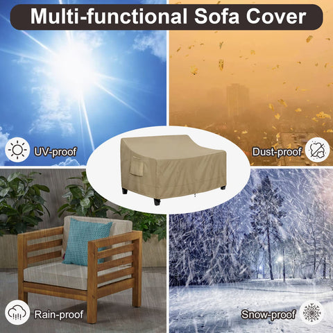PureFit funda colocada en patio mostrando protección completa contra intemperie