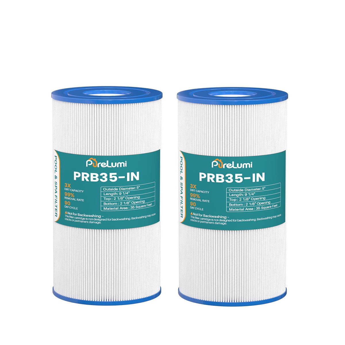 PureLumi PRB35-IN vista frontal del cartucho mostrando forma y dimensiones, facilita compatibilidad