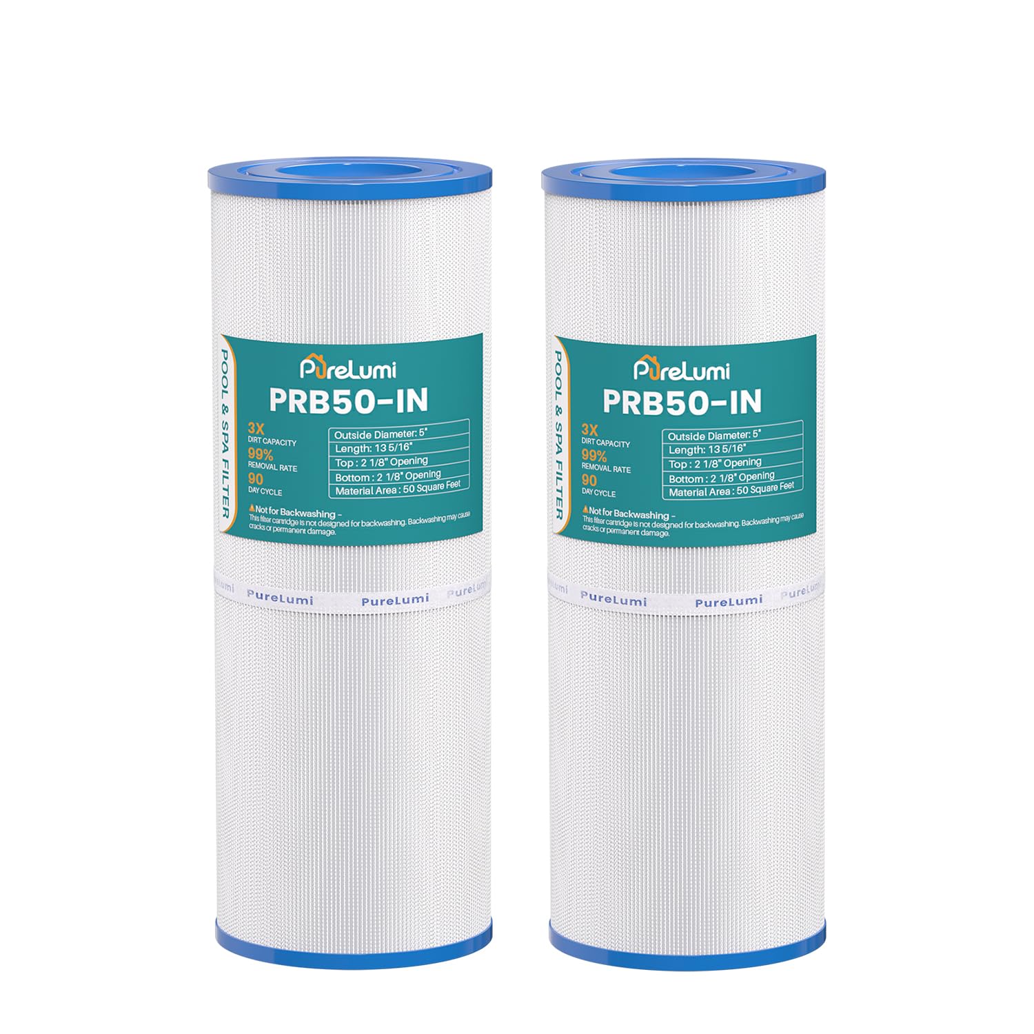 PureLumi filtro PRB50-IN frente del empaque mostrando compatibilidad