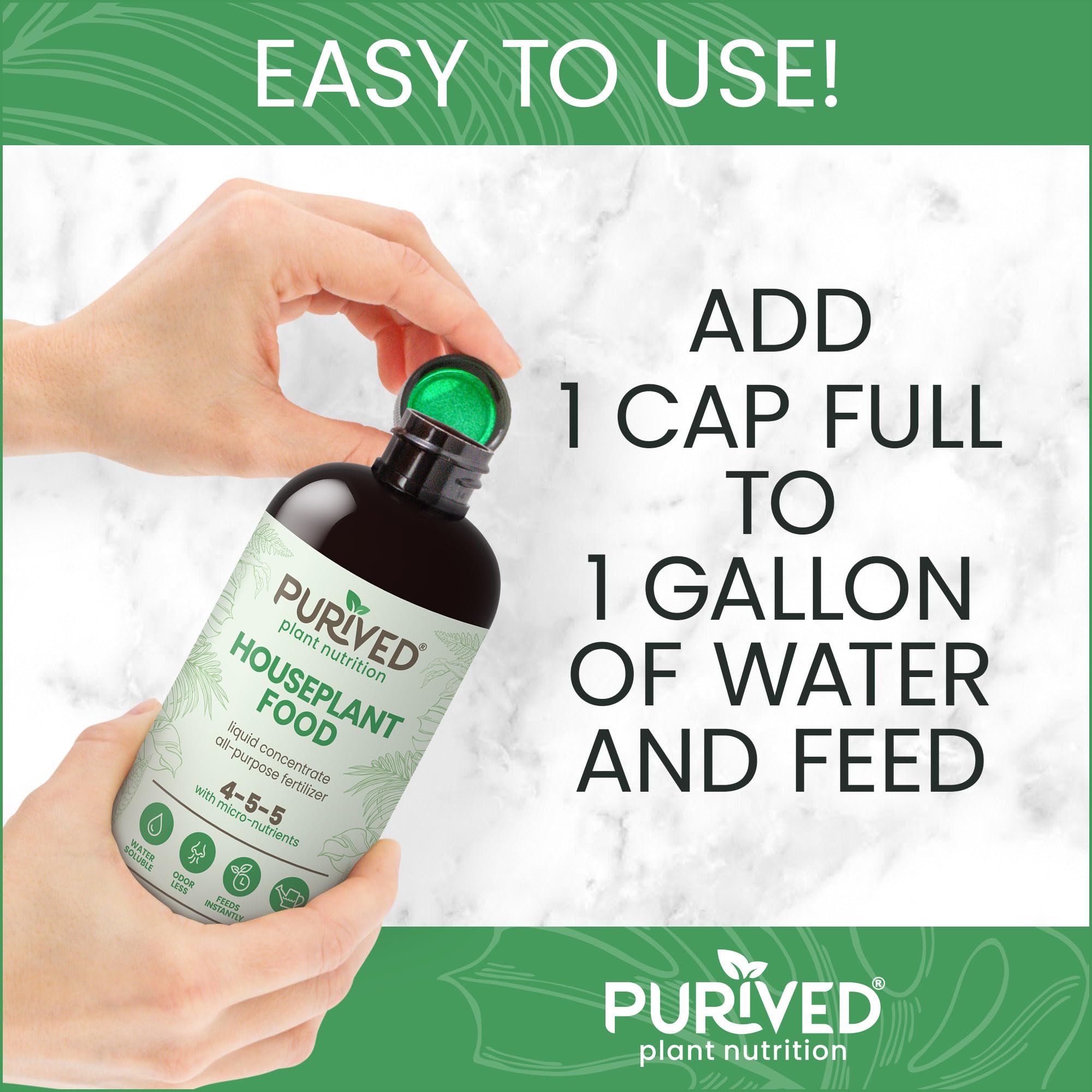 Purived aplicándose con pulverizador sobre hojas para absorción rápida