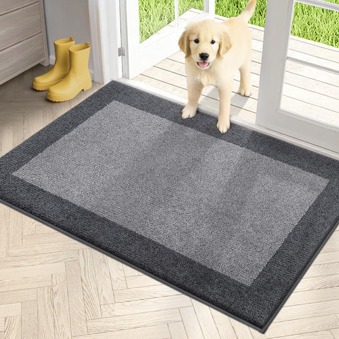 PURRUGS felpudo frontal 32x48 en gris claro y gris, limpieza inmediata