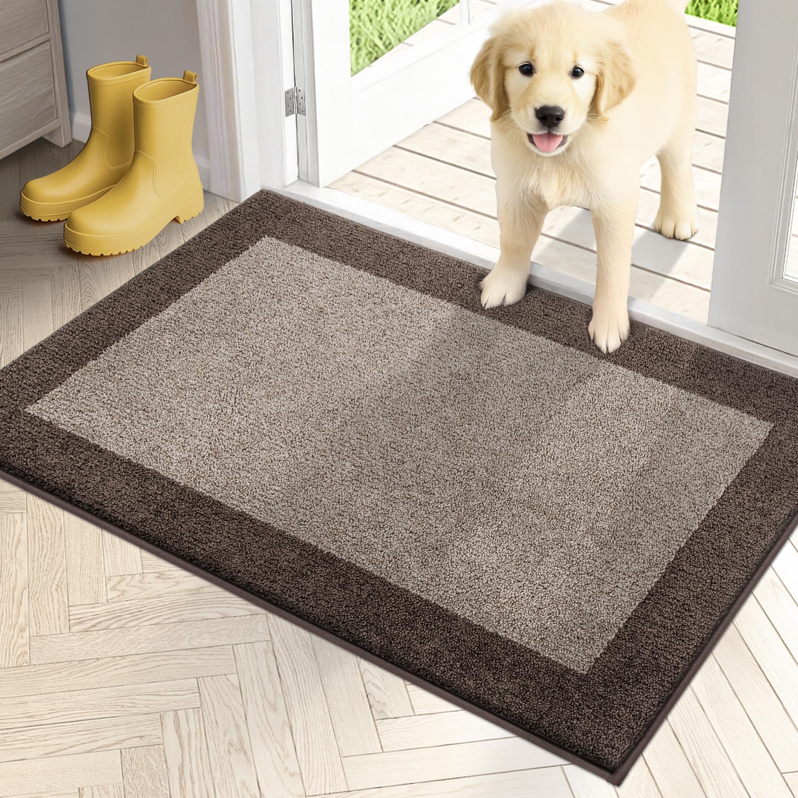 PURRUGS felpudo frontal 24x36 mostrando diseño y colores y limpieza eficiente
