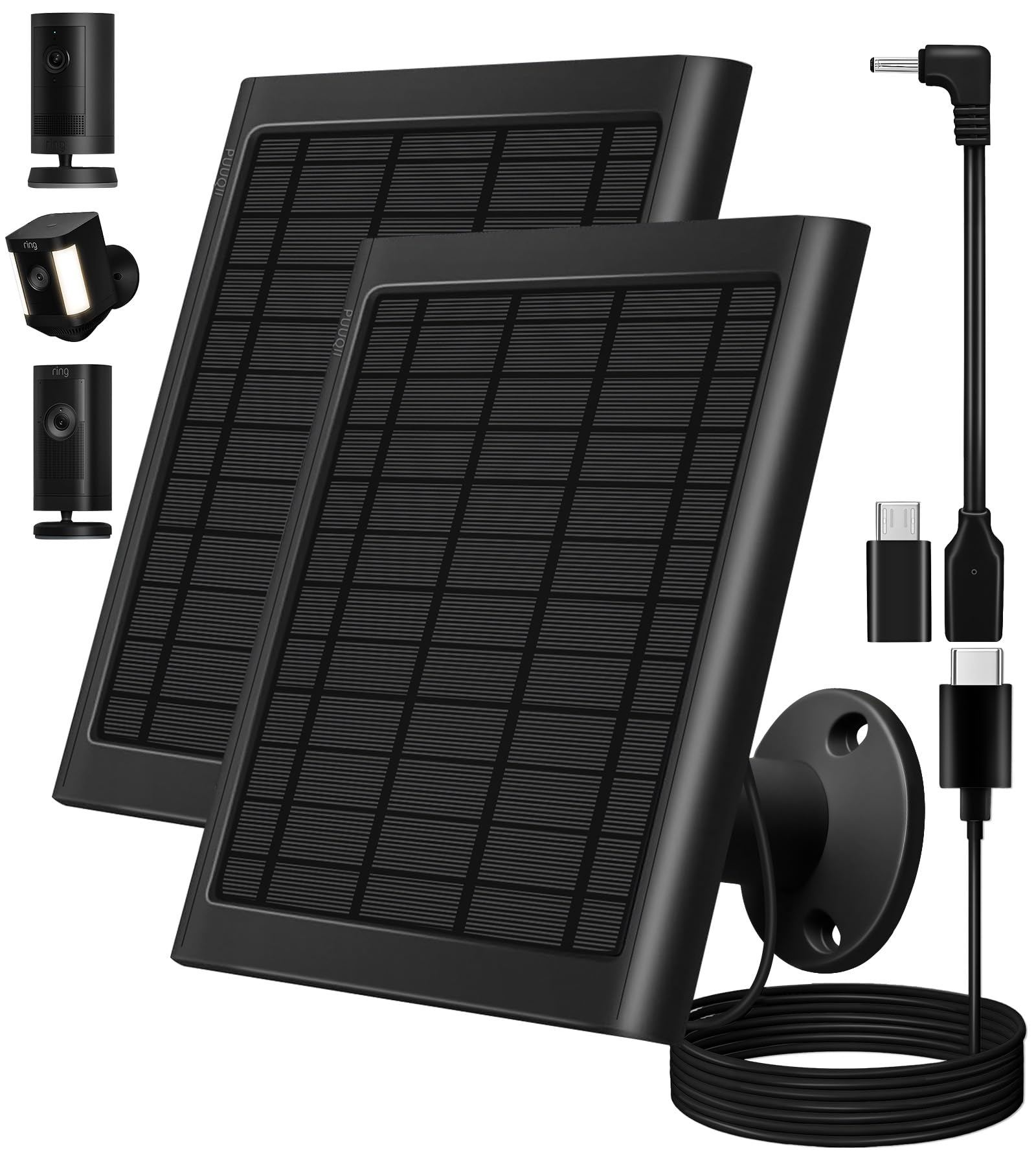 PUUQII panel frontal mostrando placa solar y beneficio de carga continua