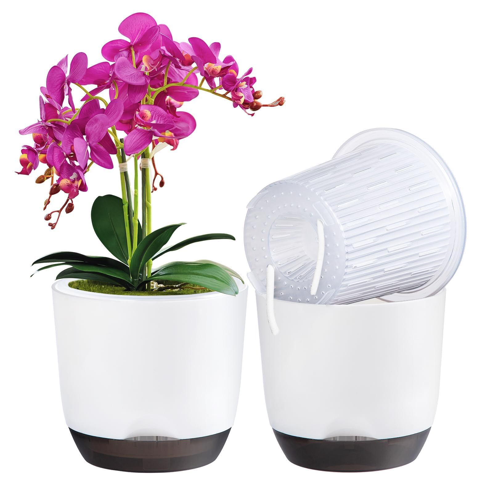QCQHDU maceta doble frontal mostrando diseño exterior elegante y funcional