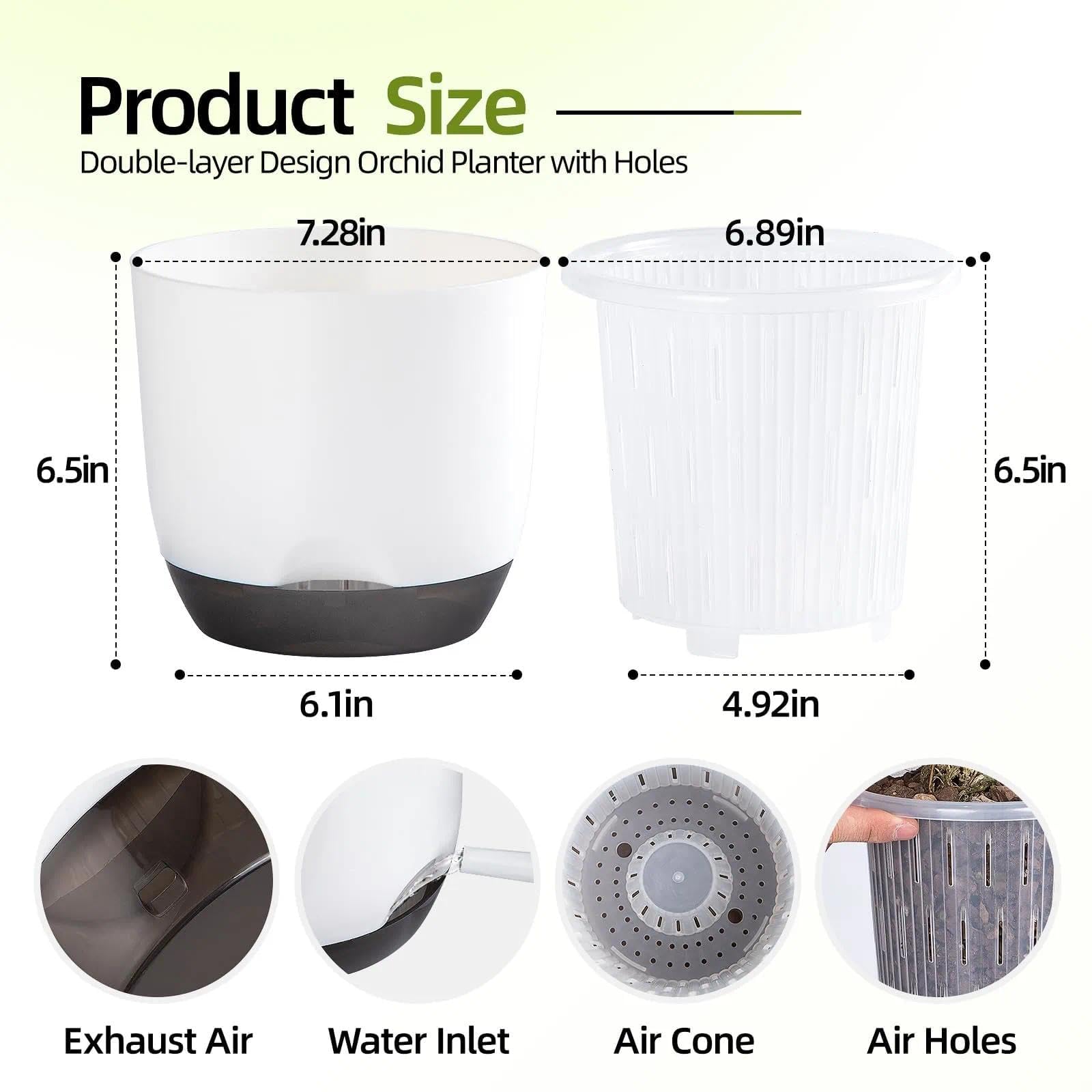 QCQHDU interior transparente con agujeros para observar raíces y ventilación