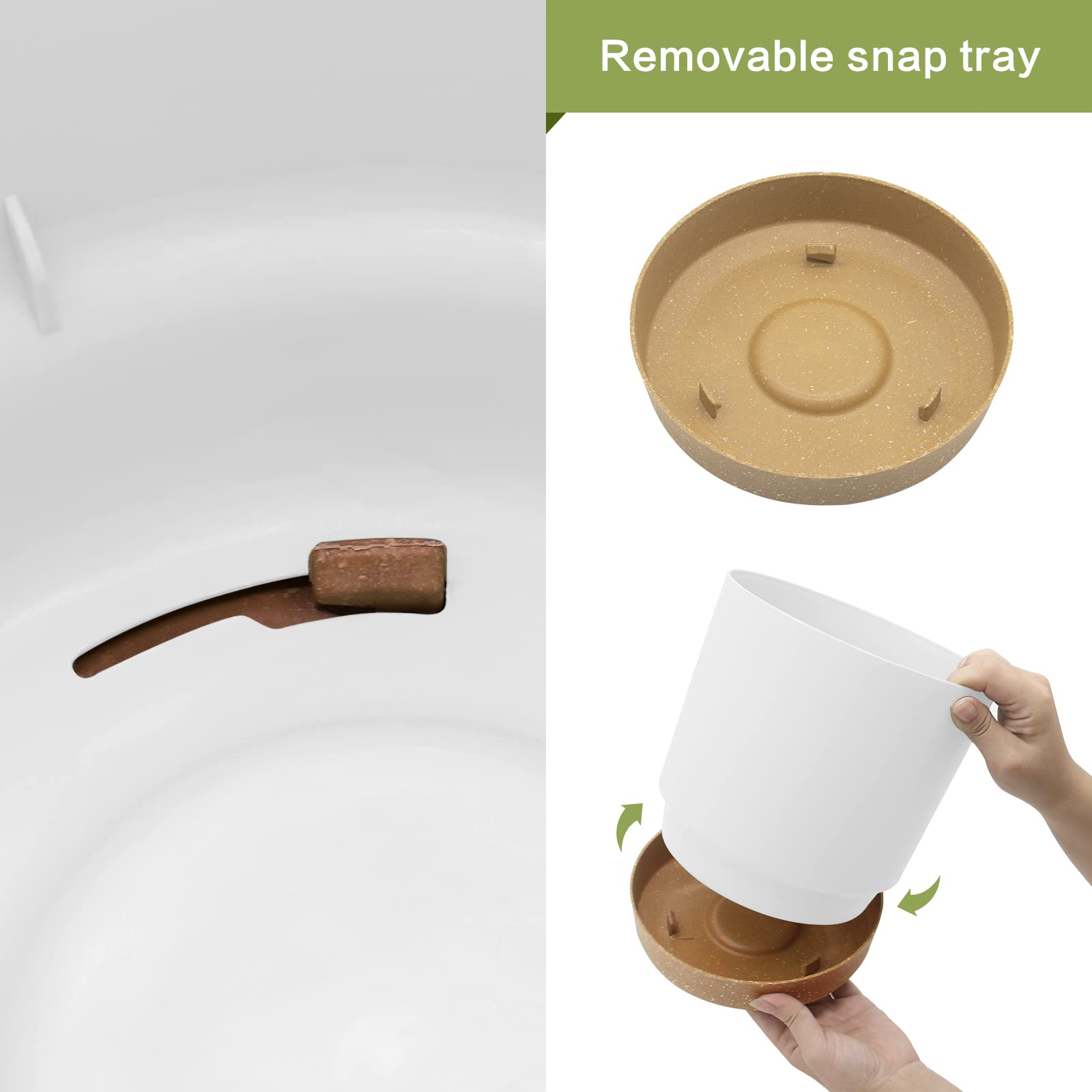 QCQHDU vista superior del plato y orificios de drenaje para control de agua