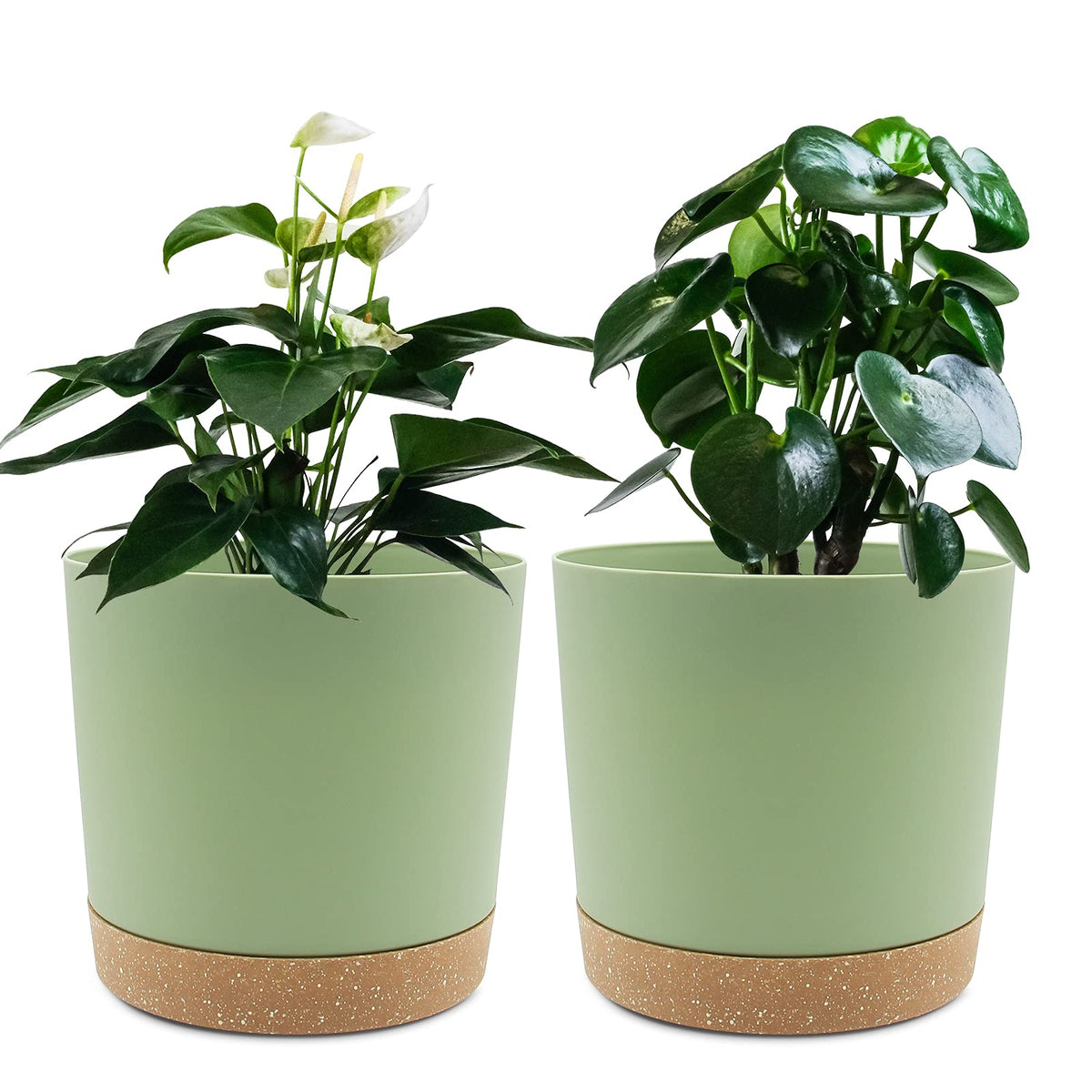 QCQHDU maceta frontal pack de 2 mostrando diseño minimalista y color moderno