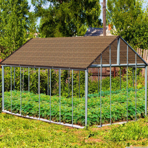 QHAIYYBF malla sobre pérgola de patio creando zona fresca y sombreada