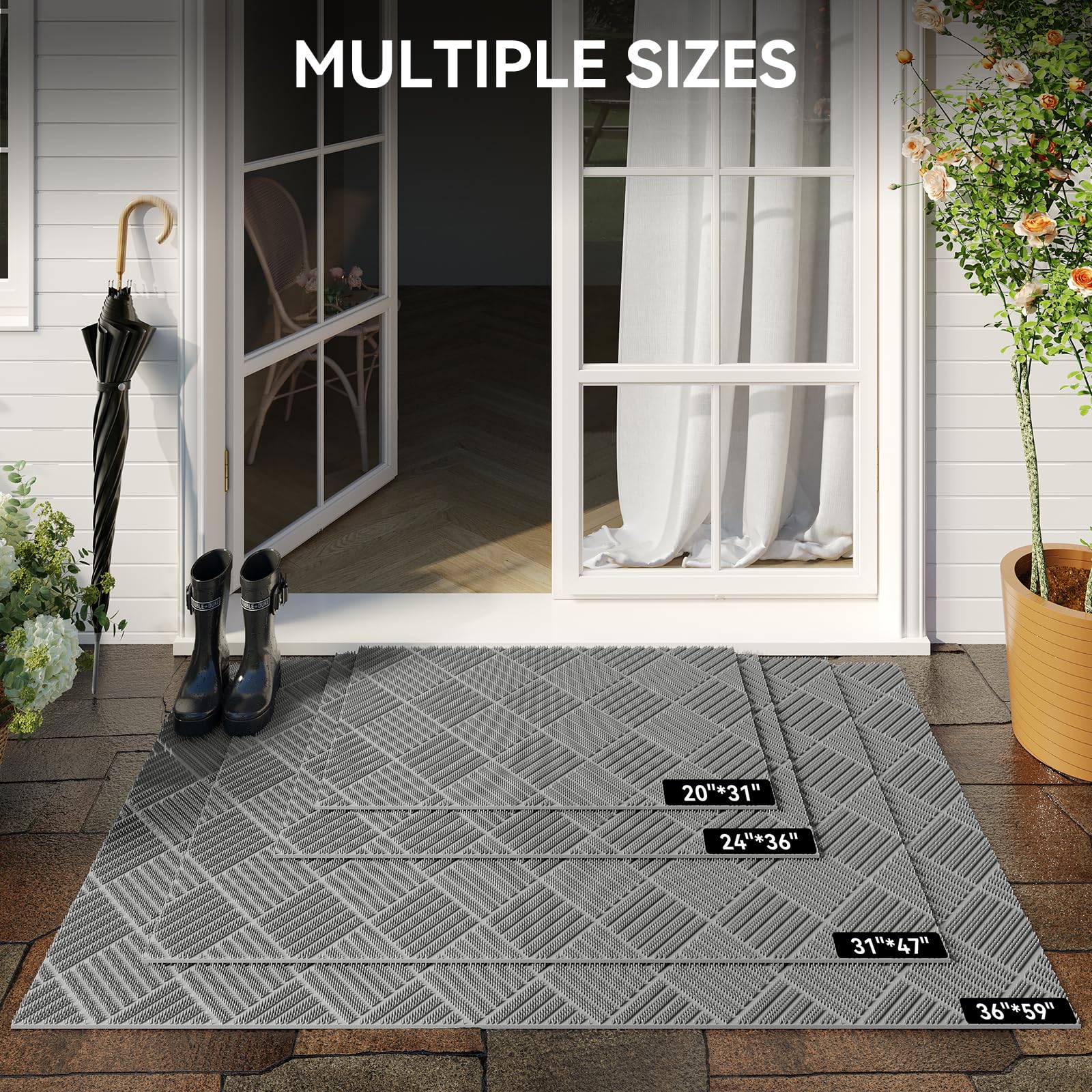 QiCaiJia detalle de textura PVC atrapando suciedad para limpieza fácil