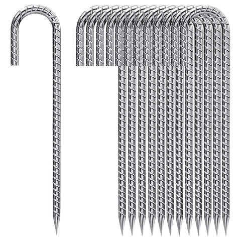 QNLONG estaca rebar frontal mostrando acabado galvanizado y durabilidad