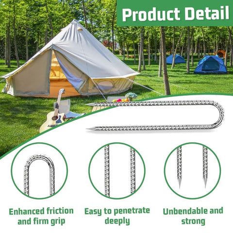 QNLONG estacas sujetando una tienda en camping para mayor estabilidad