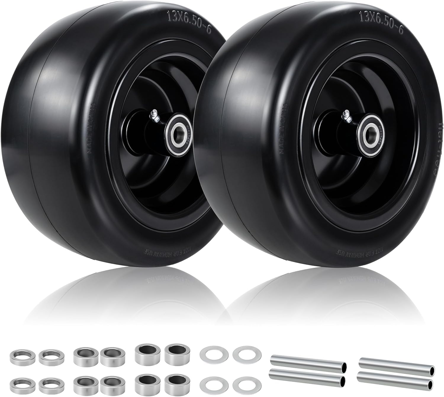 Qualipo rueda frontal 13x6.50-6 muestra durabilidad y ajuste rápido