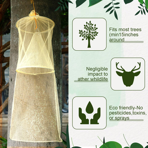 Qualirey trampa colgada en un árbol atrapando insectos sin químicos