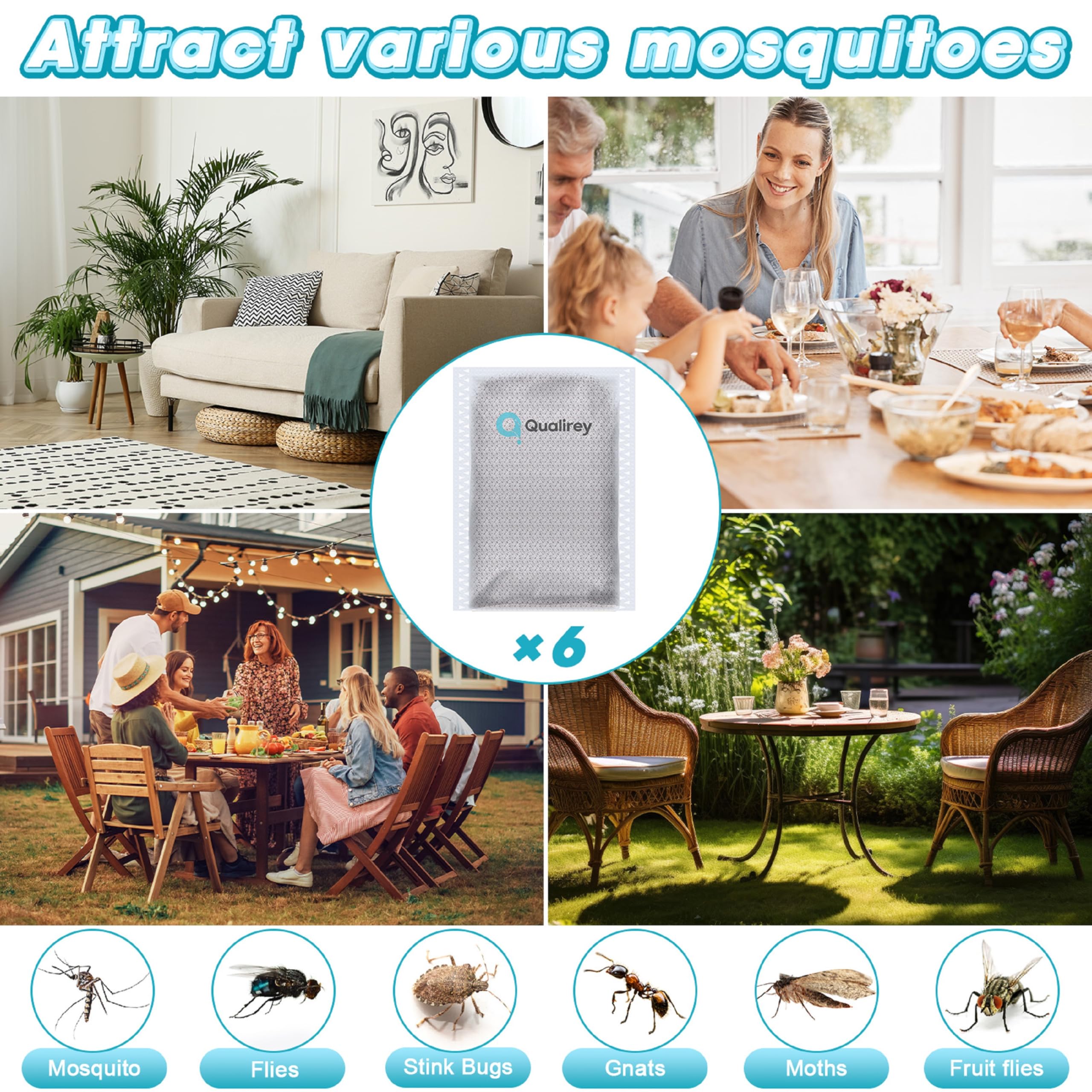 Qualirey trampa en patio con cebo, protección prolongada exterior