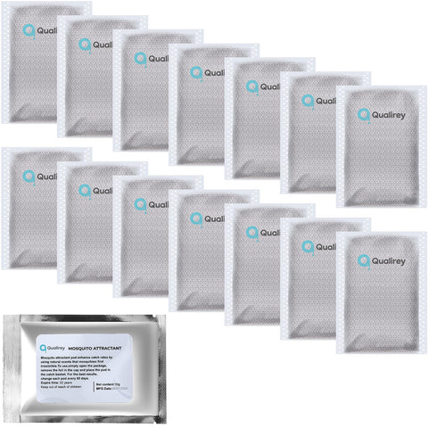 Qualirey vista frontal del paquete que muestra 14 recargas y facilidad de almacenamiento
