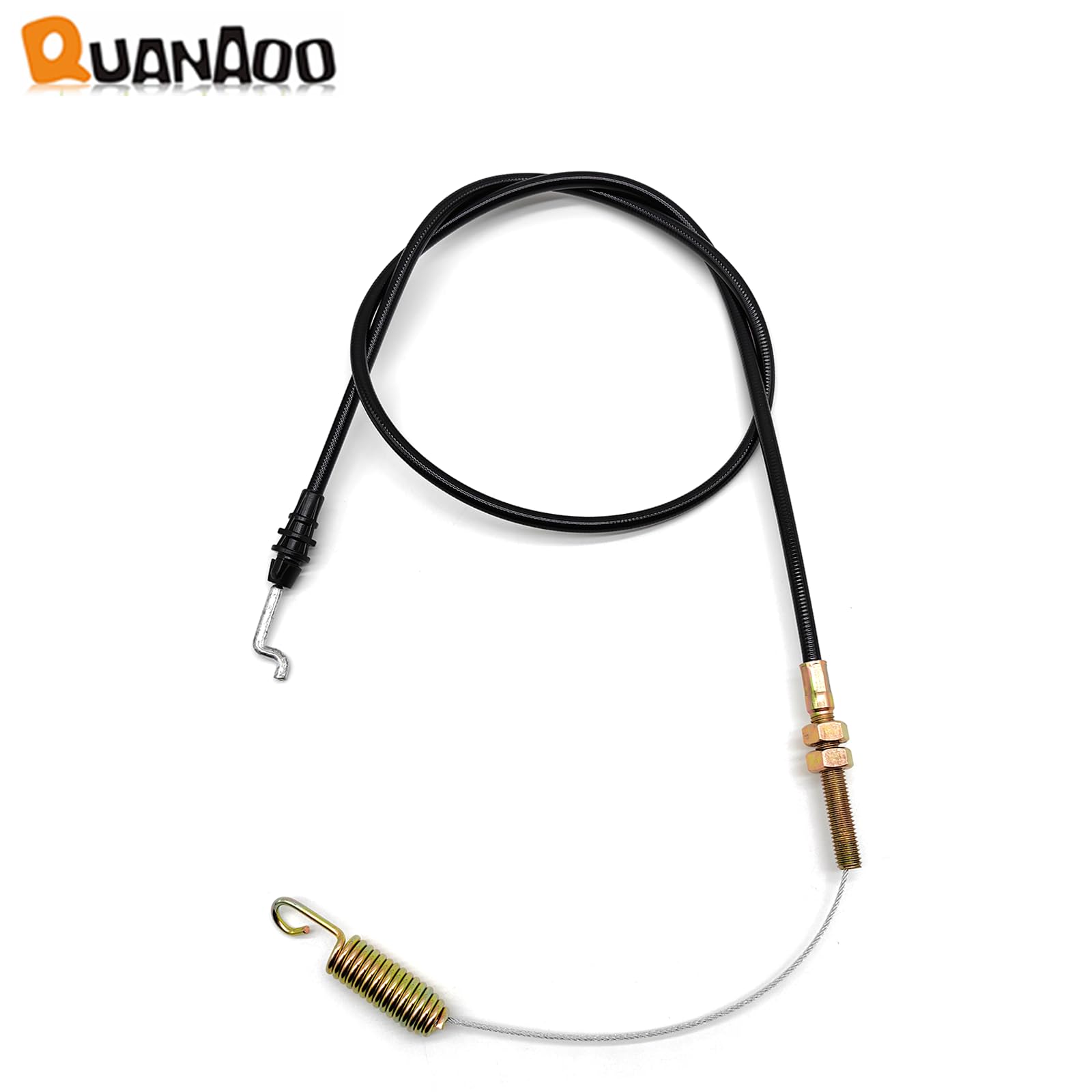 Comparación de tamaño del cable Quanaoo con regla mostrando la longitud exacta de 44 pulgadas